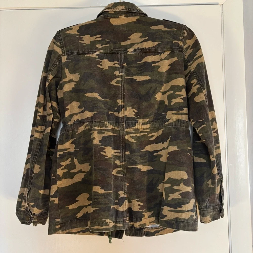Toska Women's Green Camouflage Utility Jacket Sz Small 100% Cotton
